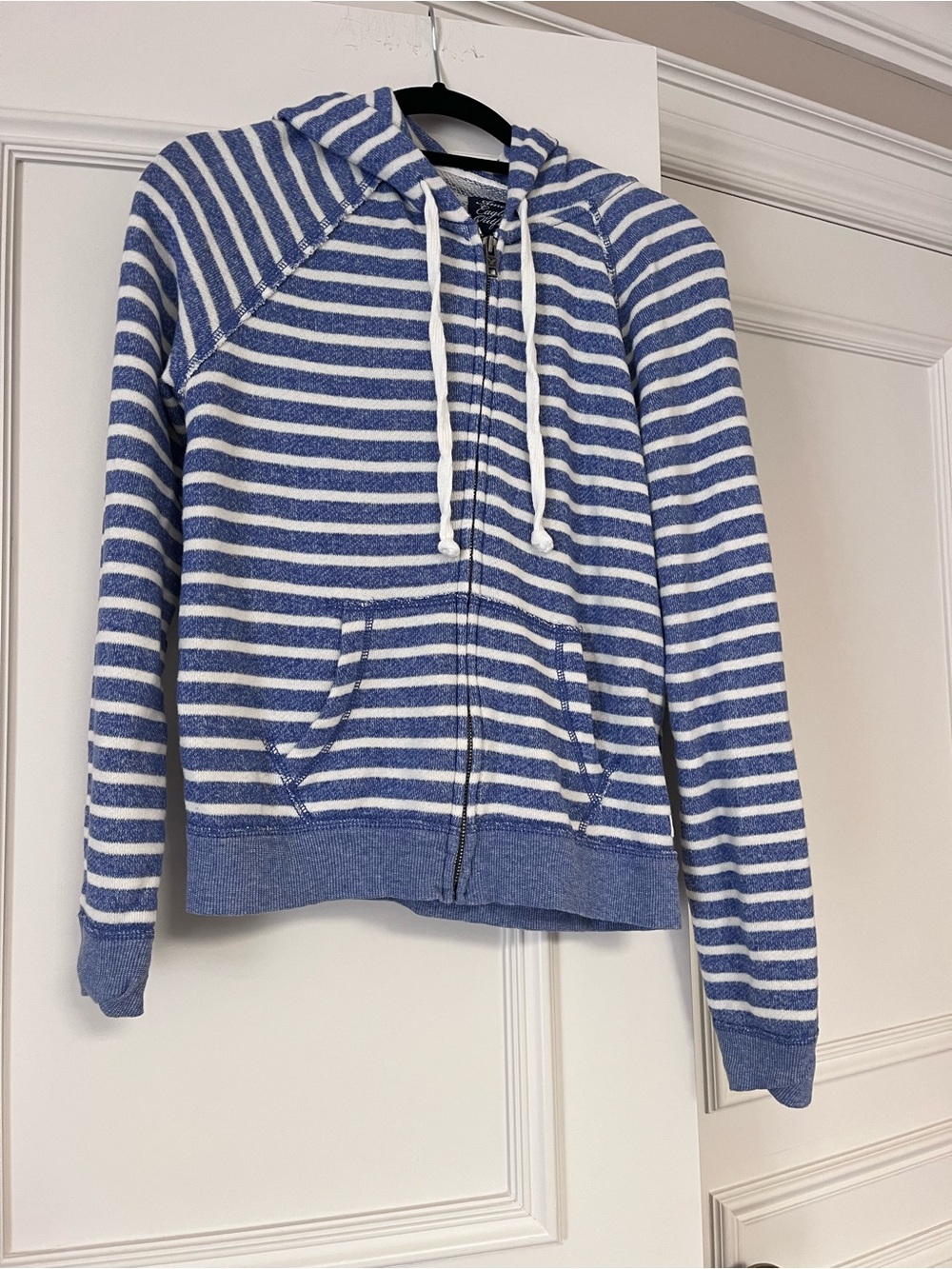 American eagle Blue and White Striped Zip-Up Hoodie